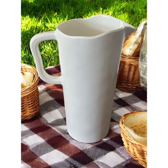 Rae Dunn White Melamine Pitcher "DRINK" Farmhouse Rustic Decor Lemonade Iced Tea - Picture 6 of 8